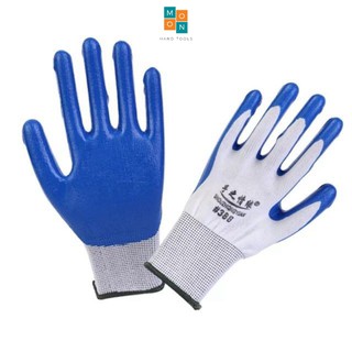 Combo 10 đôi găng tay bảo họ phủ sơn pu xanh loại 1