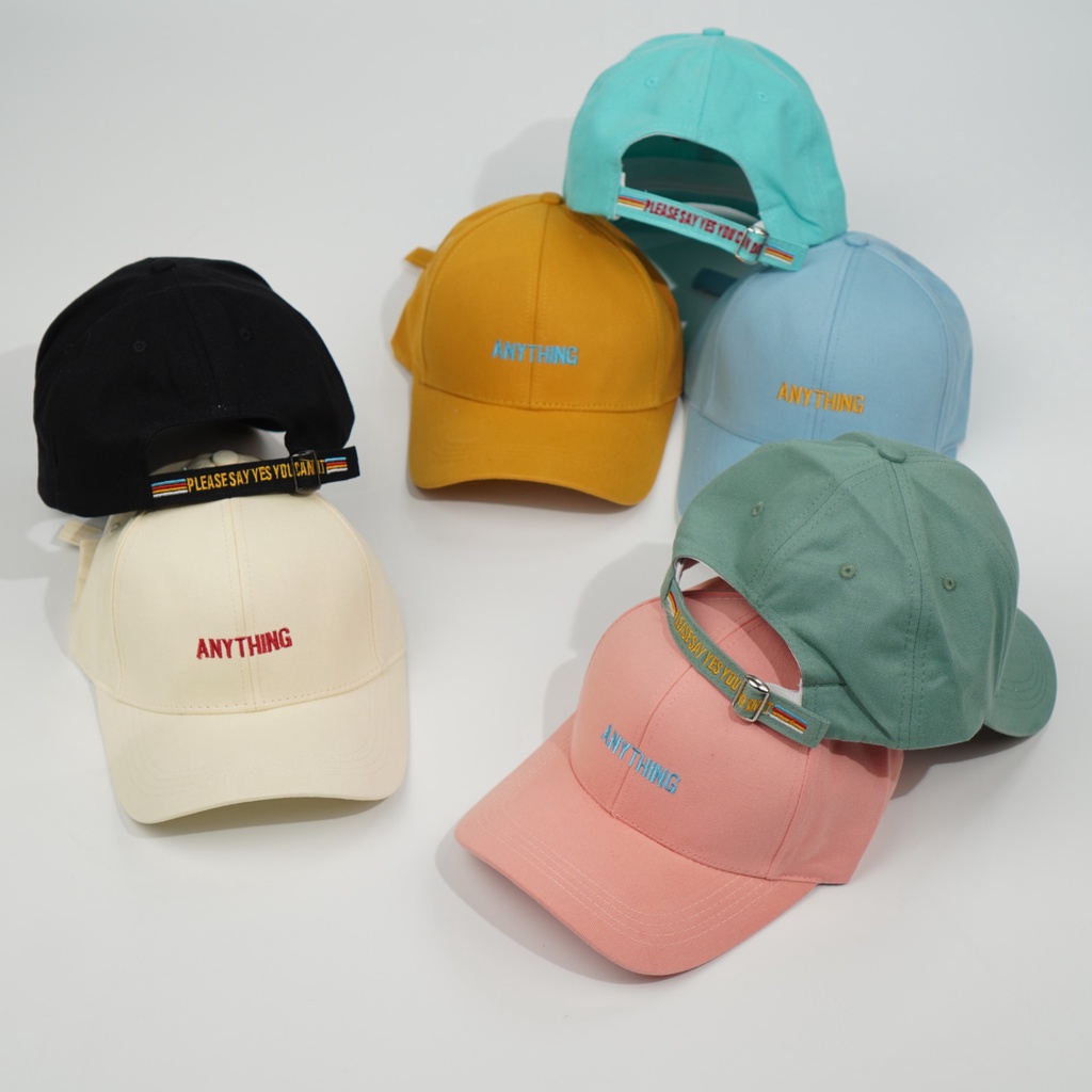 Mũ lưỡi trai thêu hình chữ Anything Nón kết chất kaki cao cấp form unisex nam nữ K32