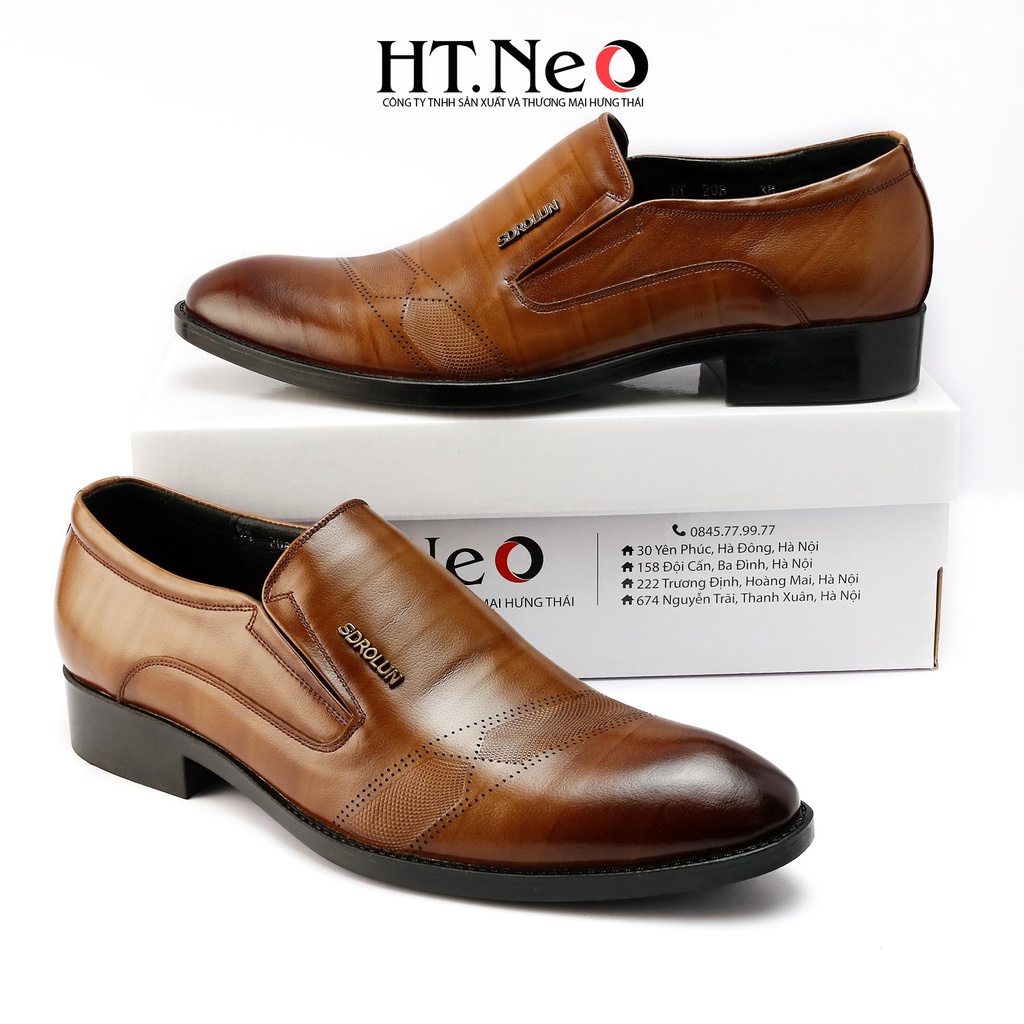 Giày tây nam công sở HT.NEO Da bò chuẩn, đế cao su cực êm ,Mẫu thiết kế sang trọng  và lịch lãm GT156