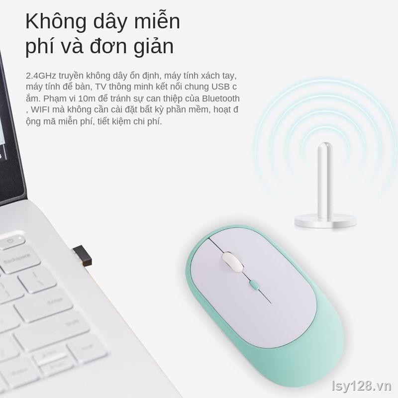 ❁☍☼Chuột không dây Mute sạc HP Dell Lenovo ASUS Notebook Universal iPad Mouse Bluetooth