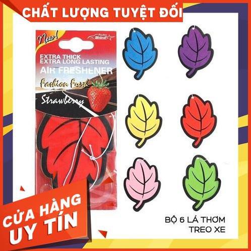 Bộ 6 lá thơm treo xe hơi, ô tô, Lá thơm cho xe, phòng tắm cao cấp [MÀU NGẪU NHIÊN]