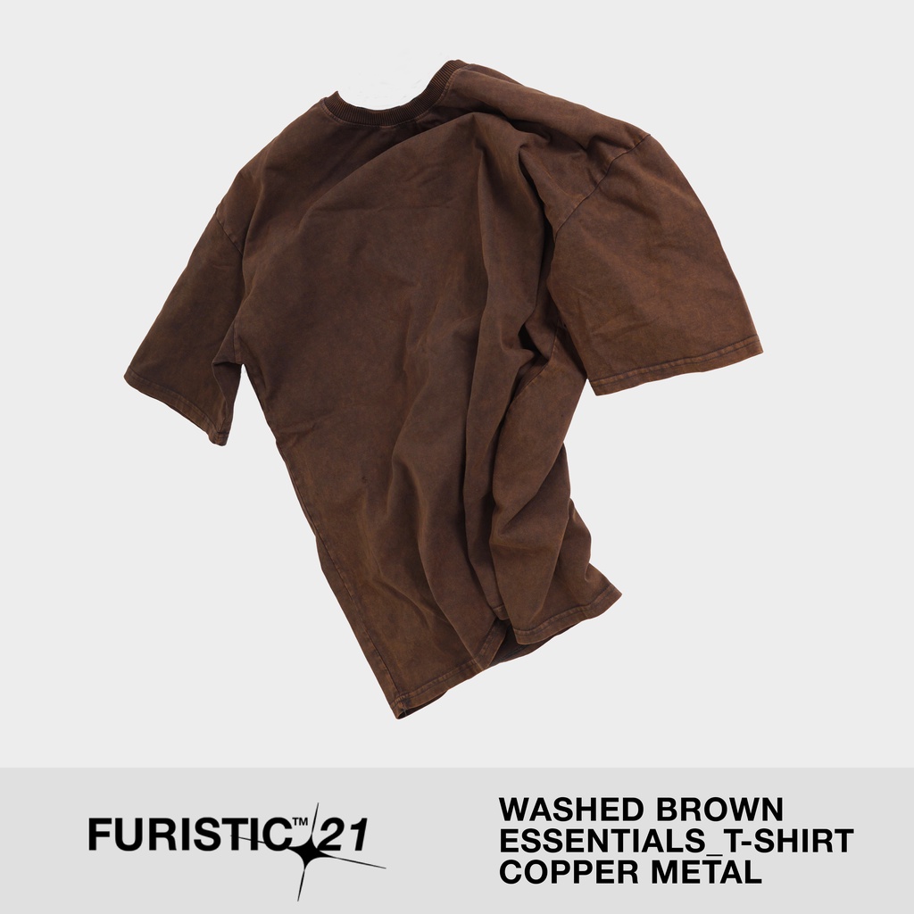 Áo thun tay ngắn cổ tròn Furistic Washed Brown T-shirt