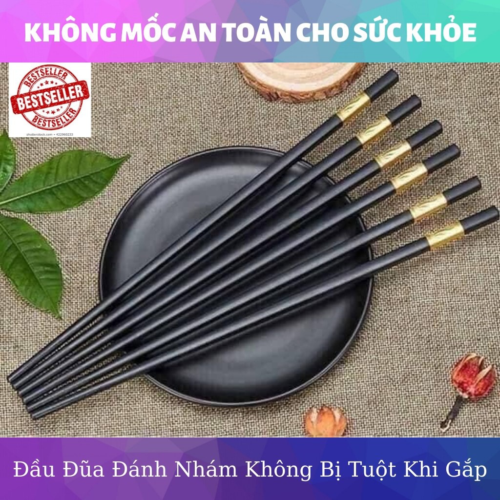 FULL Hộp 10 ĐÔI đũa hoàng gia KHÔNG MỐC AN TOÀN SỨC KHỎE