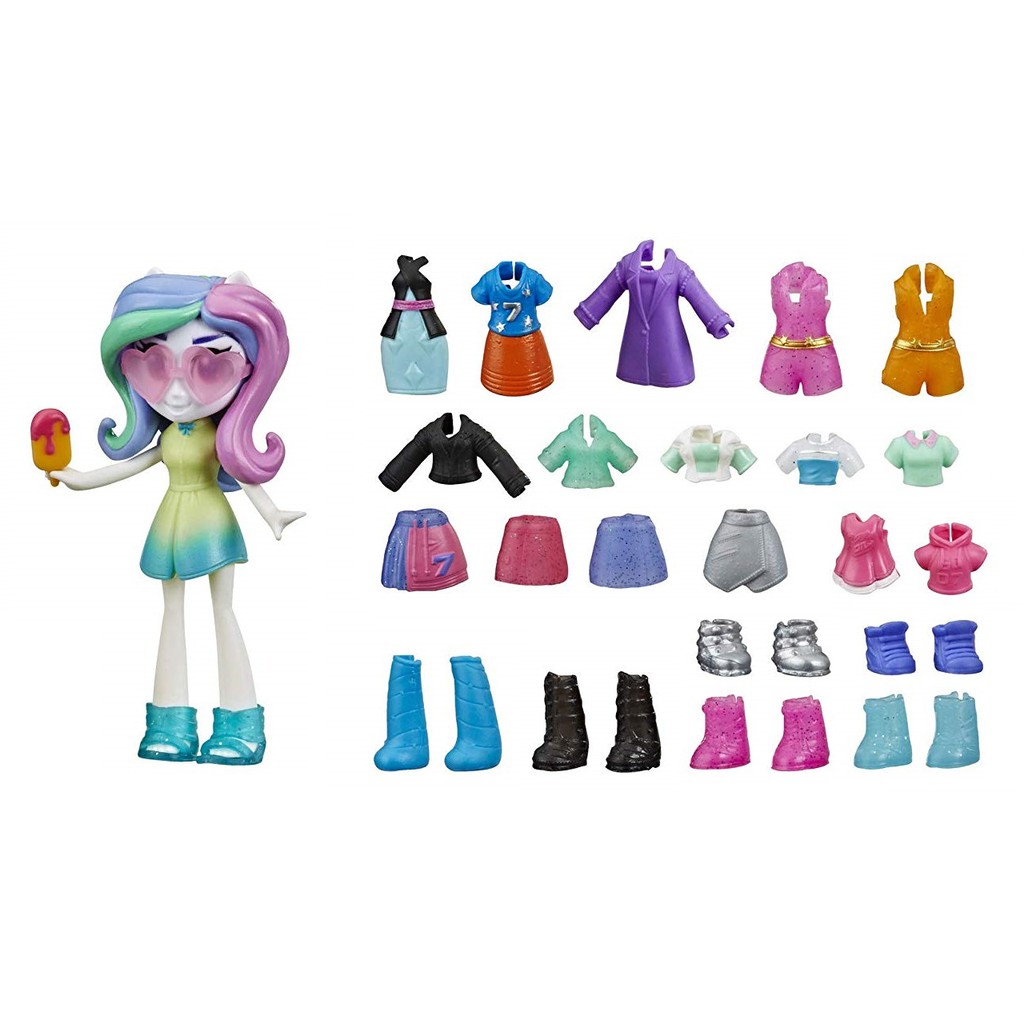 CELESTIA 🌸 Búp bê Pony 10cm kèm 2 set Trang phục & Phụ kiện - MY LITTLE PONY Fashion Squad