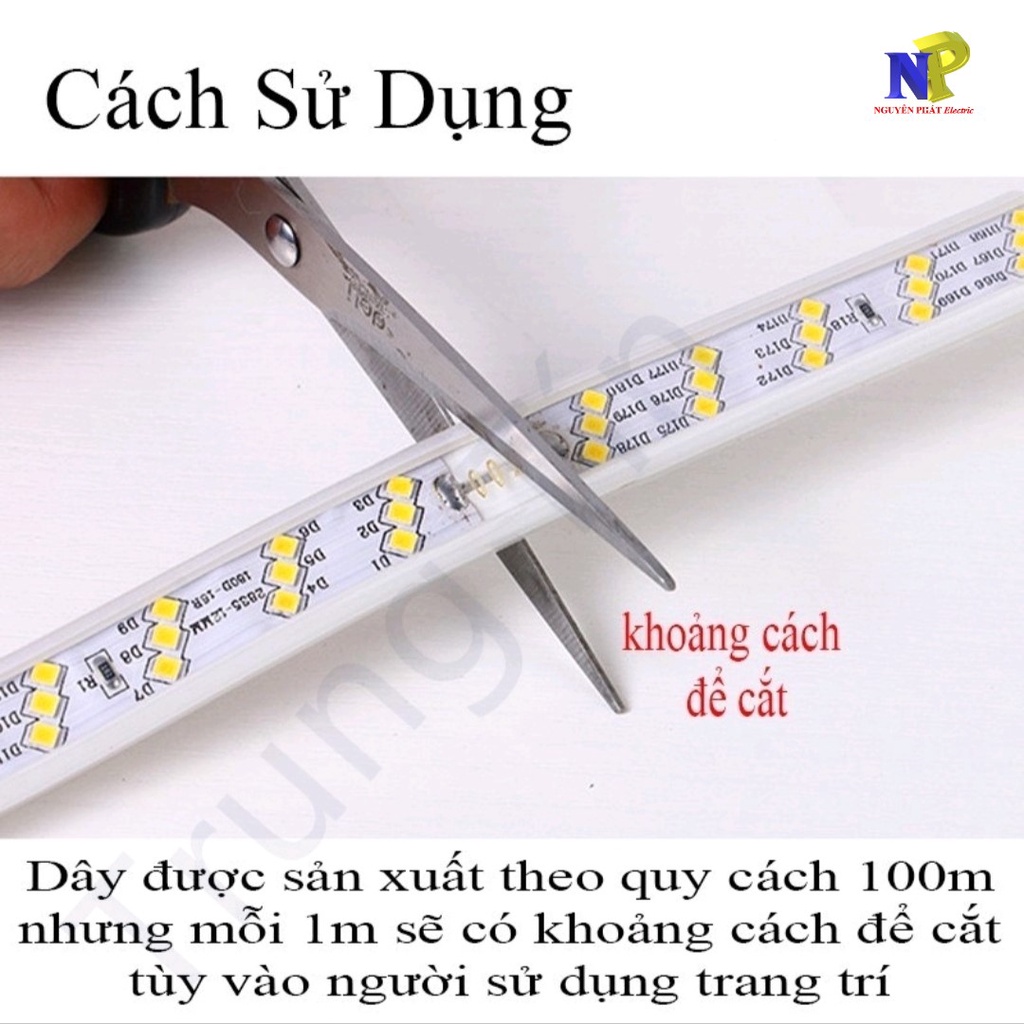 Đèn Led Dây Đôi 2835 Siêu Sáng - Giá Bán 1m Dùng Để Trang Trí Nội Thất Trong Nhà & Ngoài Trời