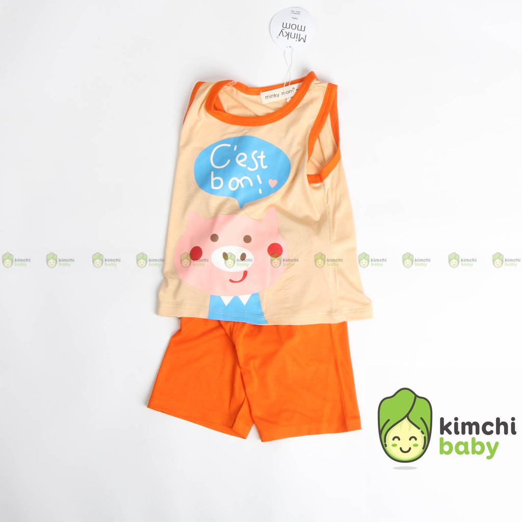 Bộ Ba Lỗ Bé Trai Minky Mom Vải Thun Lạnh Họa Tiết Động Vật Dễ Thương, Áo Ba Lỗ Cho Bé Mặc Hè Thoáng Mát MKM3LO2101