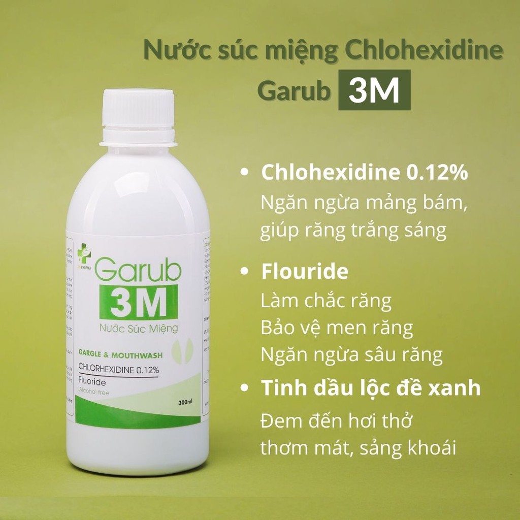 Nước súc miệng ngăn ngừa mảng bám 3M Natural Chlorhexidine