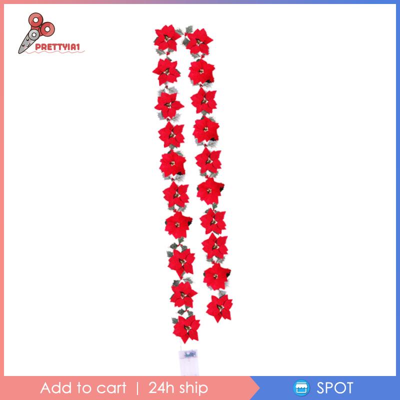 [Prettyia1] Dây Đèn LED 2m Hình Bông Hoa Trang Trí Giáng Sinh