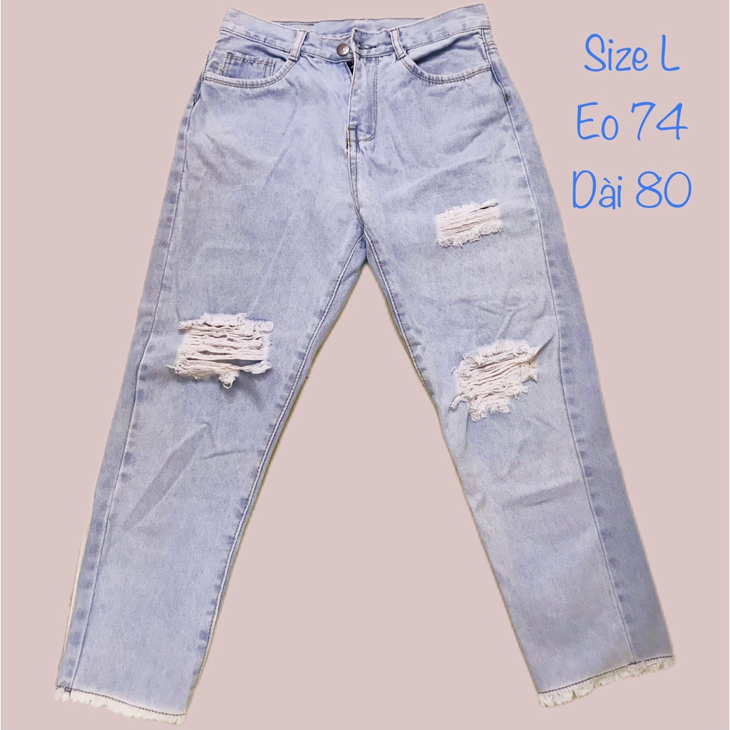 Quần baggy ống suông size S M L, short denim, skinny size XS