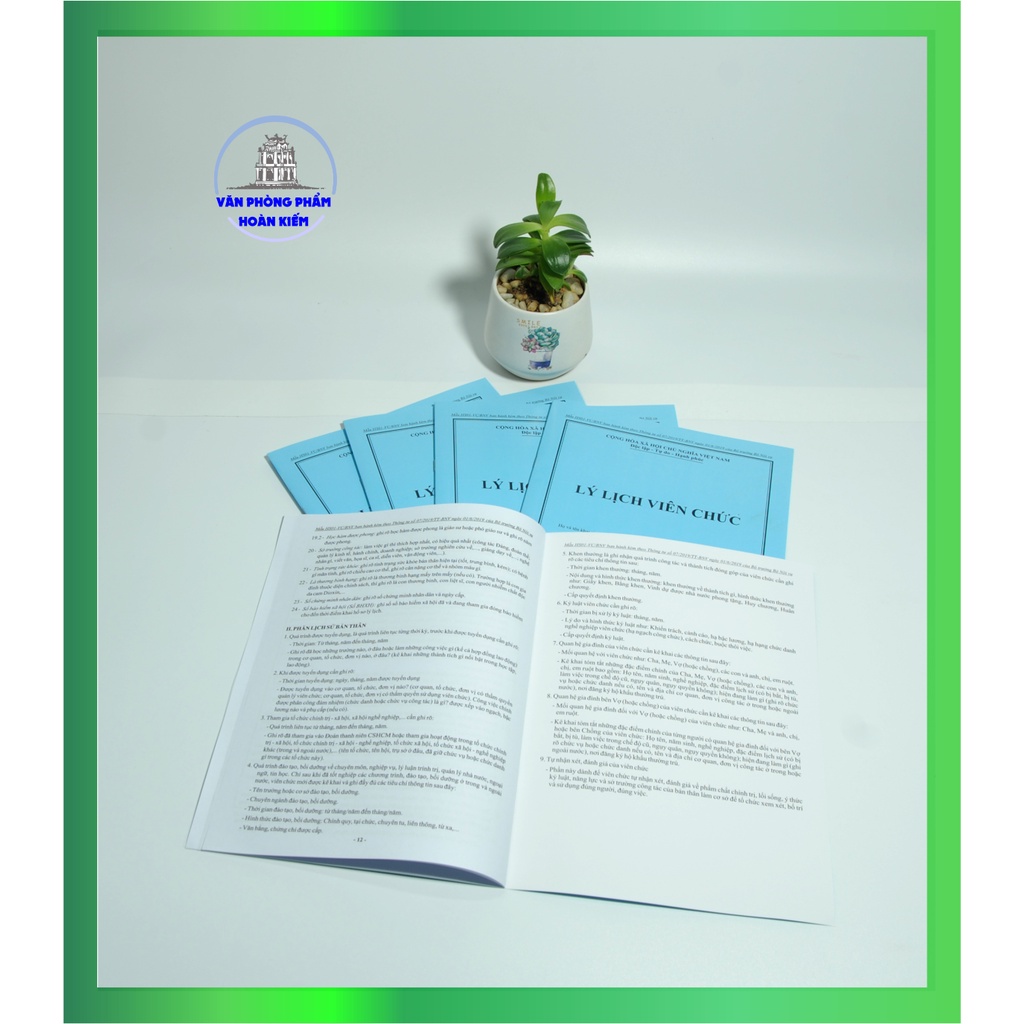 Combo 5 Quyển Lý Lịch Viên Chức – HS01-VC/BNV  theo thông tư số 07/2019/TT-BNV