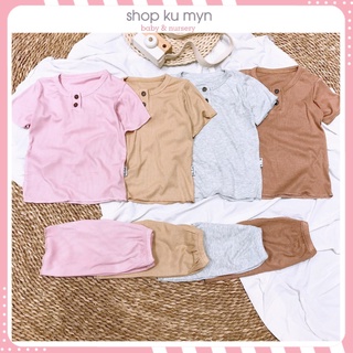 Đồ bộ bé gái bé trai vải thun lạnh, bộ mặc nhà cho bé Ku Myn KMB002