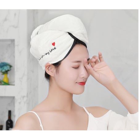 Khăn ủ tóc trùm đầu nhanh khô siêu tóc với cotton mềm siêu thấm hút nhanh