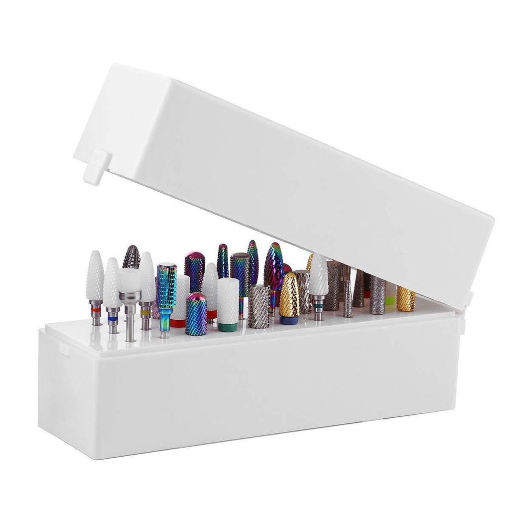 Hộp Đựng Đầu Mài Móng Tay Bằng Acrylic 30 Lỗ Tiện Dụng
