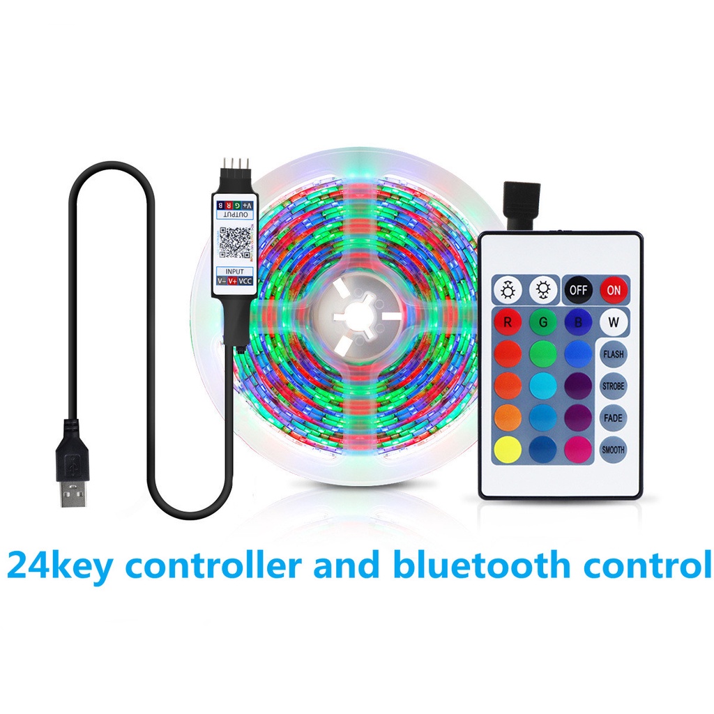 Dây đèn LED 60 bóng 2835 USB 5V SMD2835 chiều dài 1M/2M/3M/4M/5M mềm dẻo dùng trang trí nhà cửa/ phông nền TV DIY