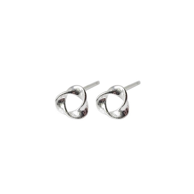 Bông tai bạc ý 925 tam giác xoắn hoa tai nữ