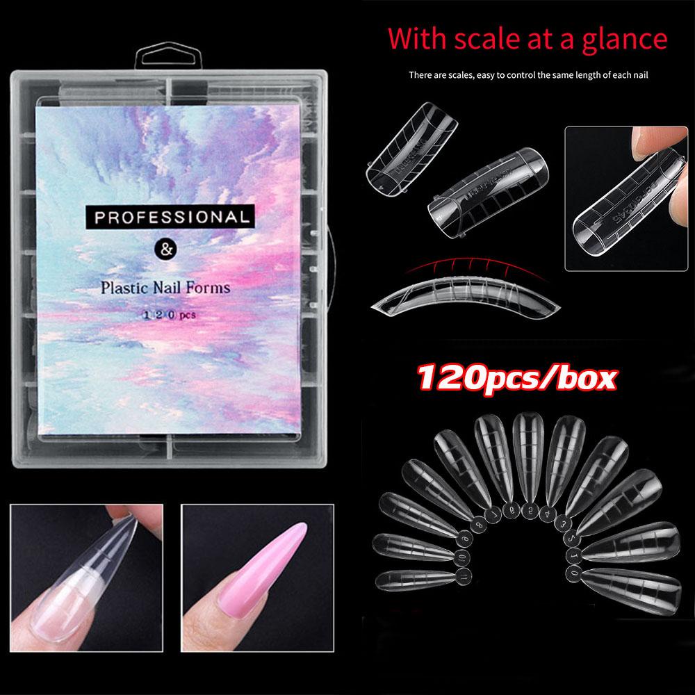 Bộ 120 Móng Tay Giả Trong Suốt Bằng Acrylic