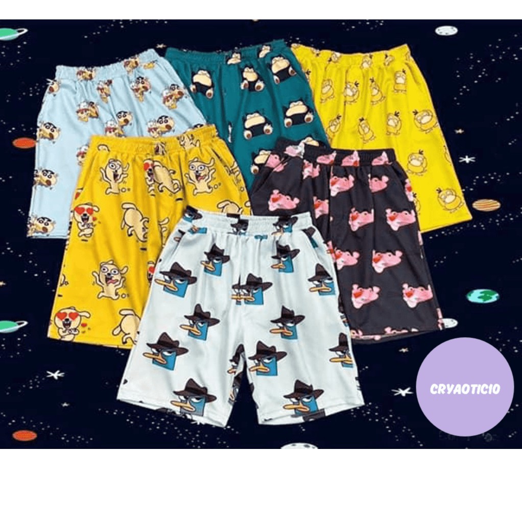 Quần short thun ngắn BMO Perry báo hồng adventure time totoro unisex cryaotic10