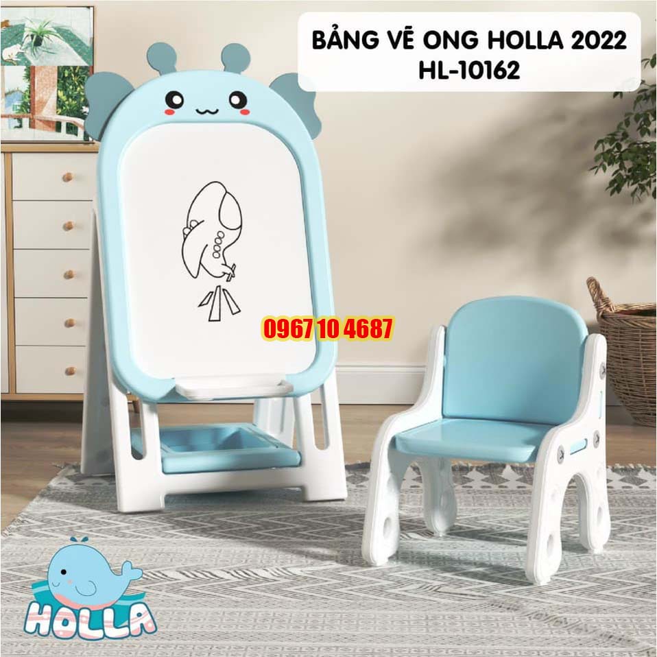 Bộ bảng vẽ, học tập kèm ghế Holla cho trẻ mẫu mới 2022, hình ong và chim cánh cụt