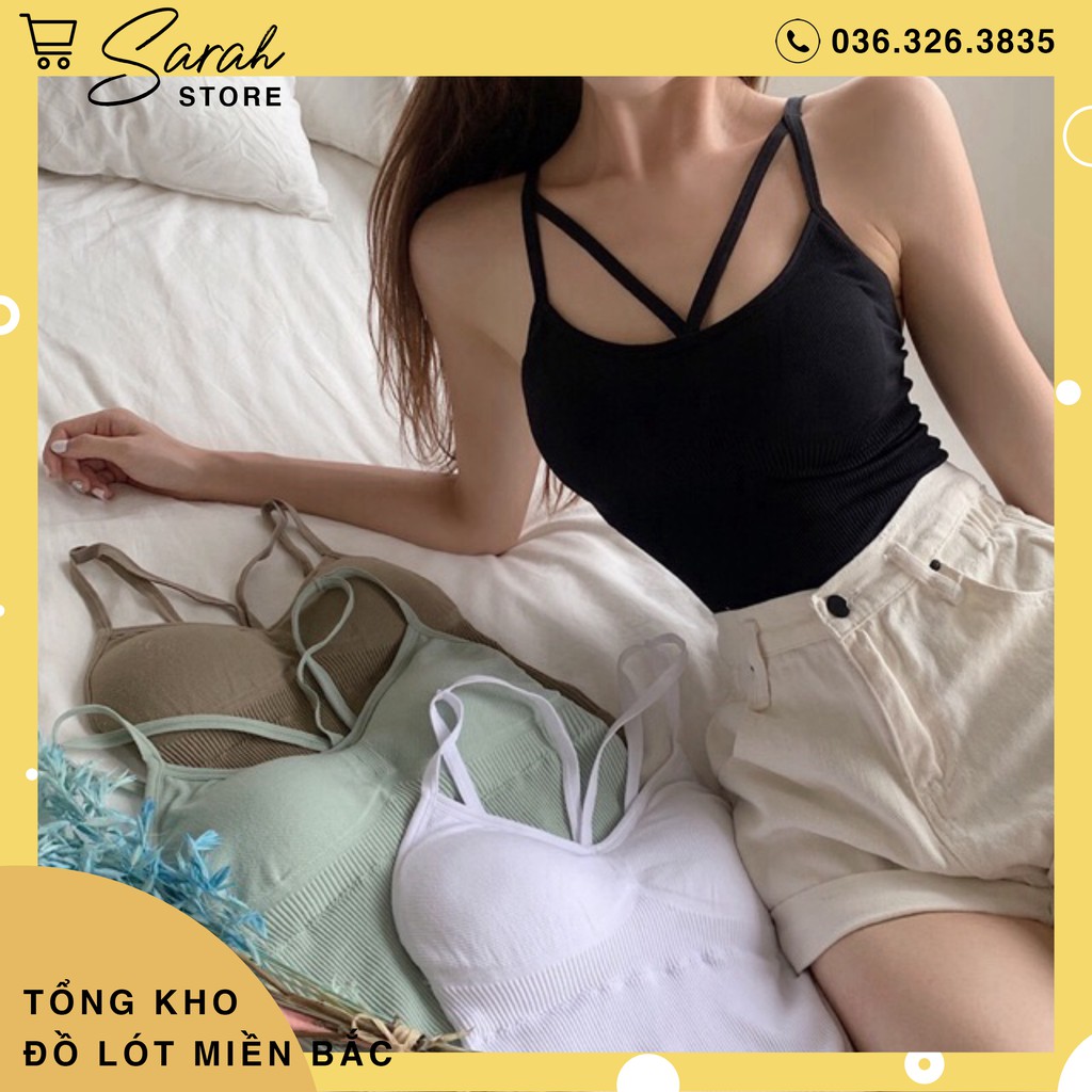 Áo Bra Dáng Dài Cotton Đệm Bàn Tay Cao Cấp V88