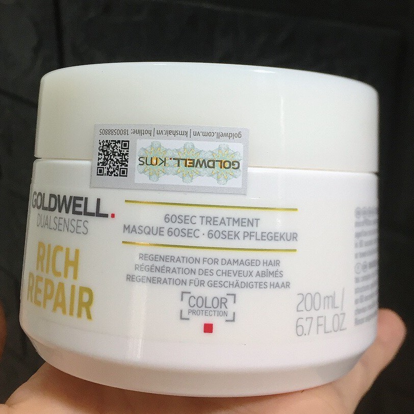 (Chính hãng) HẤP DẦU GOLDWELL 60s RICH REPAIR 200ML PHỤC HỒI TÓC HƯ TỔN HIỆU QUẢ NGAY TẠI NHÀ