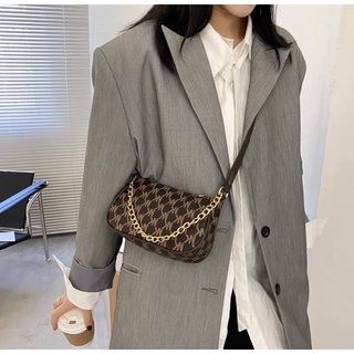 Túi đeo chéo mini hoạ tiết NK phối xích