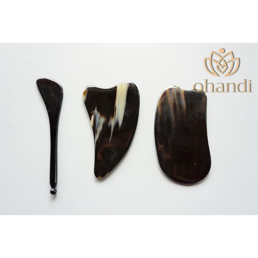 Bộ Dụng Cụ Massage Chăm Sóc Da Mặt Bằng Sừng Trâu Tự Nhiên