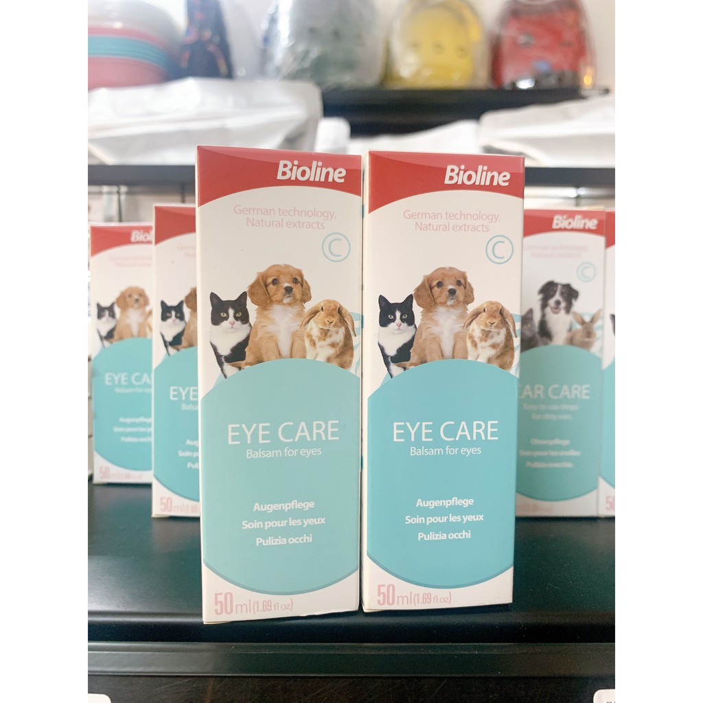 Nước nhỏ mắt cho chó mèo Eye Care Bioline (Chai 50ml)