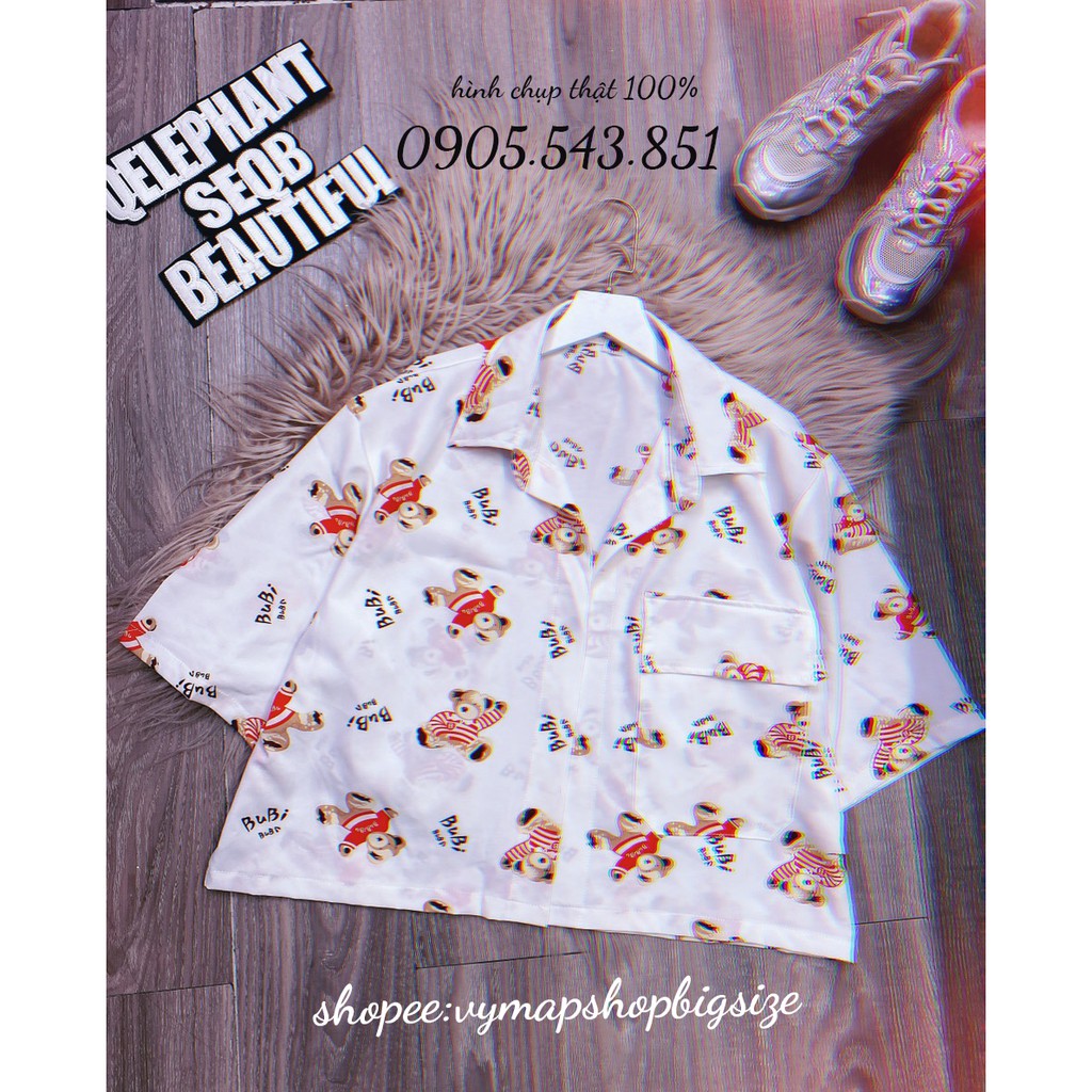 áo sơ mi croptop ulzzang tay lỡ bigsize ( đủ size 50-100kg) | WebRaoVat - webraovat.net.vn