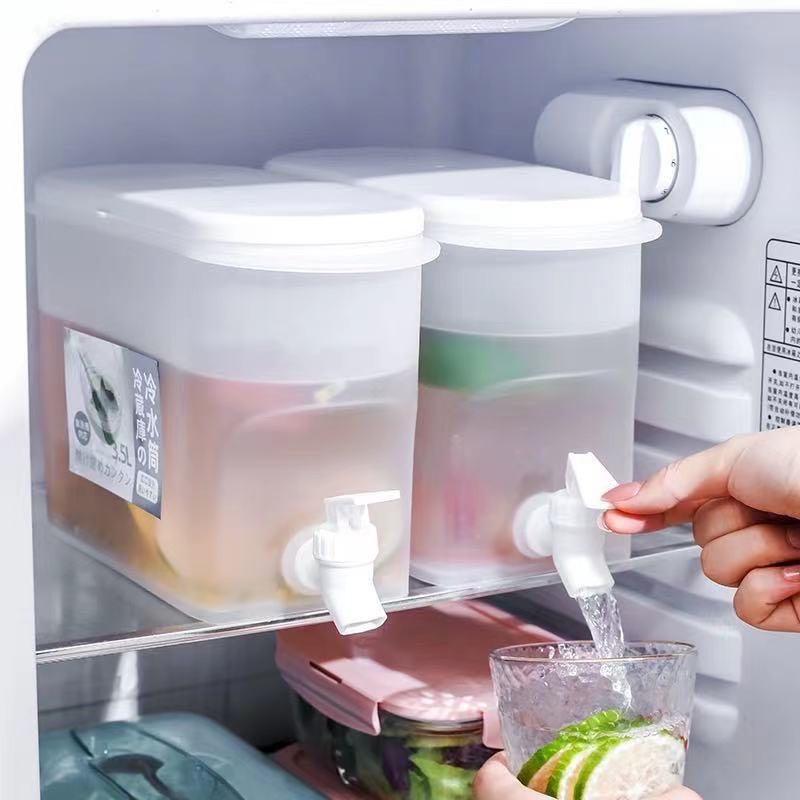 Bình Nước Có Vòi Để Tủ Lạnh, Nhựa Dẻo PP Cao Cấp, Công Nghệ Nhật Giữ Nhiệt, Dung Tích 3.5L