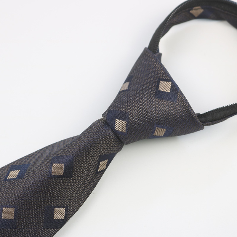 Cà Vạt Họa Tiết Màu Nâu 1200-Needle Jacquard Có Khóa Kéo Chuyên Dụng Làm Đạo Cụ Chụp Ảnh Cho Nam