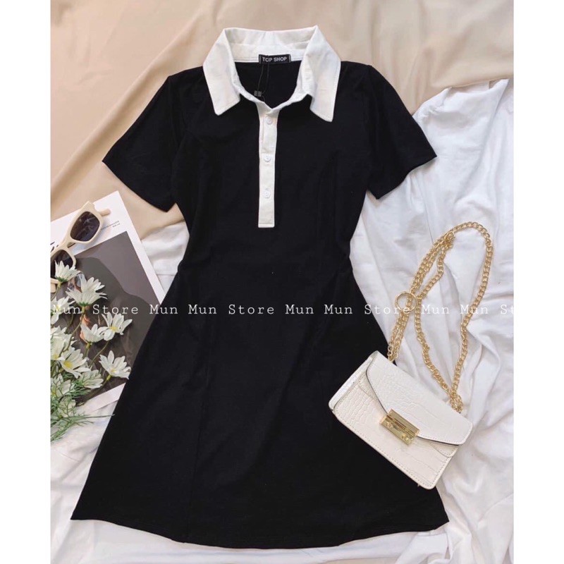 Đầm polo cổ bẻ [ Đ𝐔̛𝐎̛̣𝐂 𝐊𝐈𝐄̂̉𝐌 𝐓𝐑𝐀 𝐇𝐀̀𝐍𝐆 ] tay ngắn phom A xòe xinh xắn, váy đi dự tiệc - đi chơi