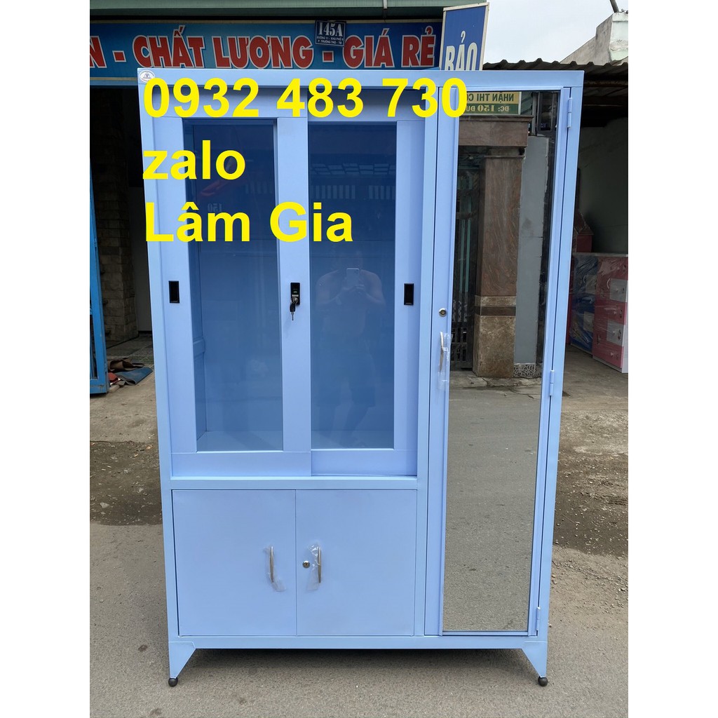 Tủ sắt cửa lùa sơn tĩnh điện 3 ngăn(hcm)