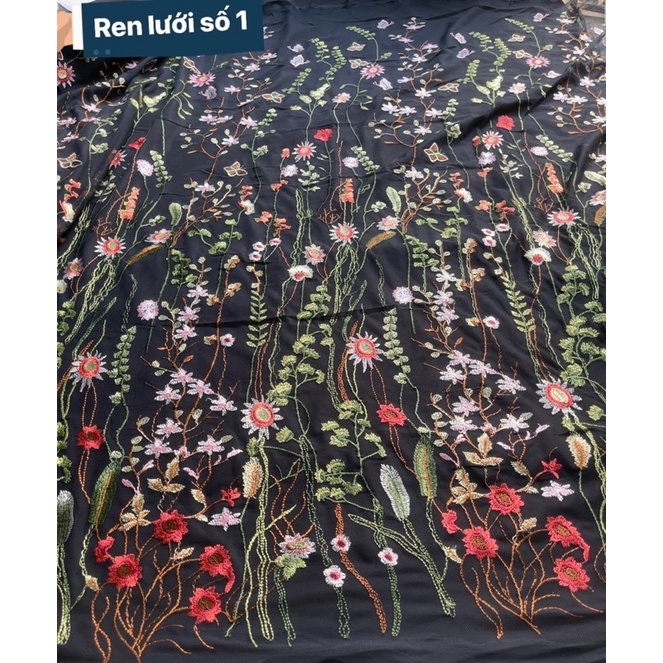 Ren lưới hoa dây, Ren kim sa hàng cây xuất dư cực đẹp