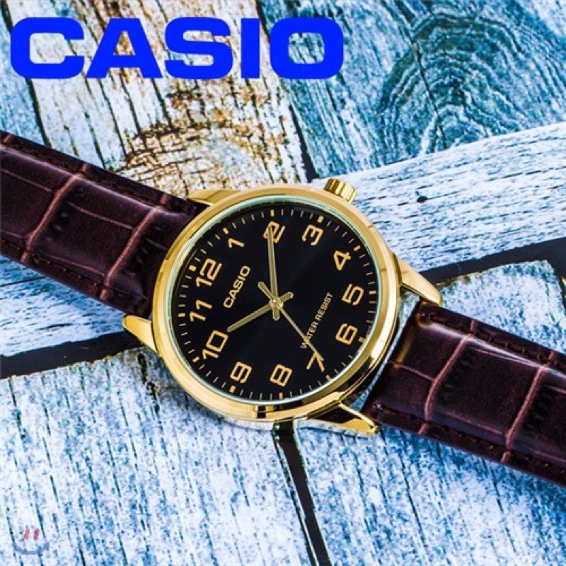 Đồng hồ nam dây da Casio chính hãng Anh Khuê MTP-V001GL-1BUDF