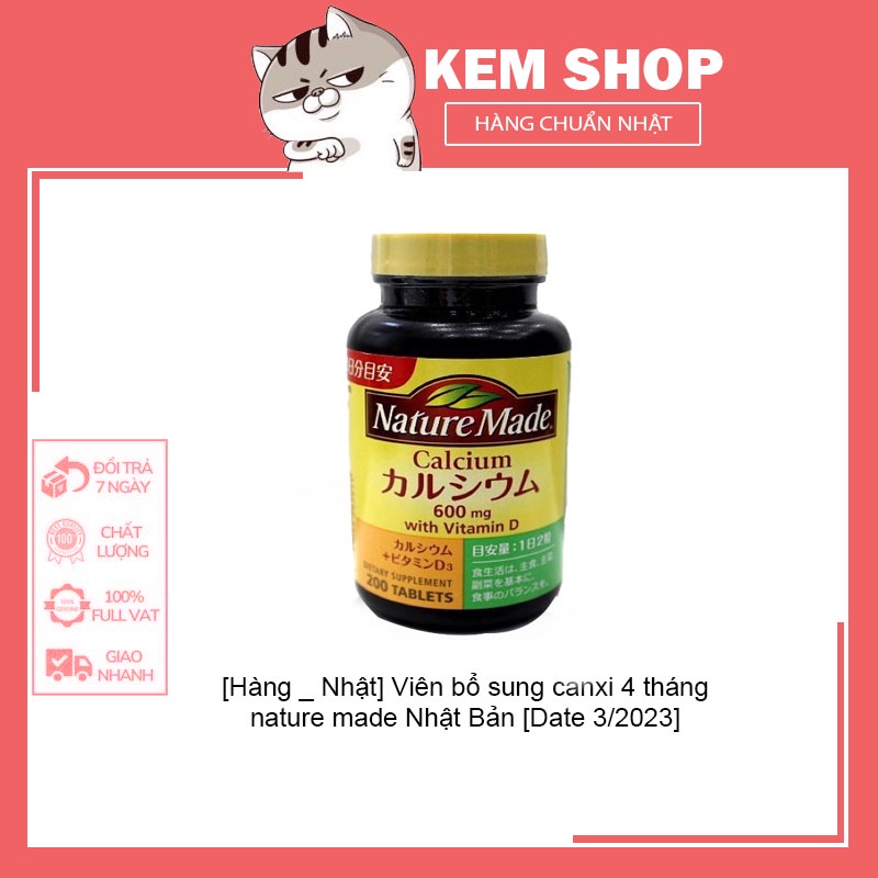 [Hàng _ Nhật]  Viên bổ sung canxi 4 tháng nature made Nhật Bản [Date 3/2023]