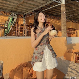 Áo yếm thổ cẩm đi biển