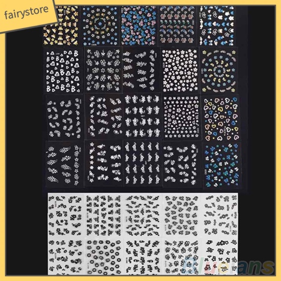 Set 30 tệp hình dán trang trí móng tay nghệ thuật họa tiết nhiều kiểu