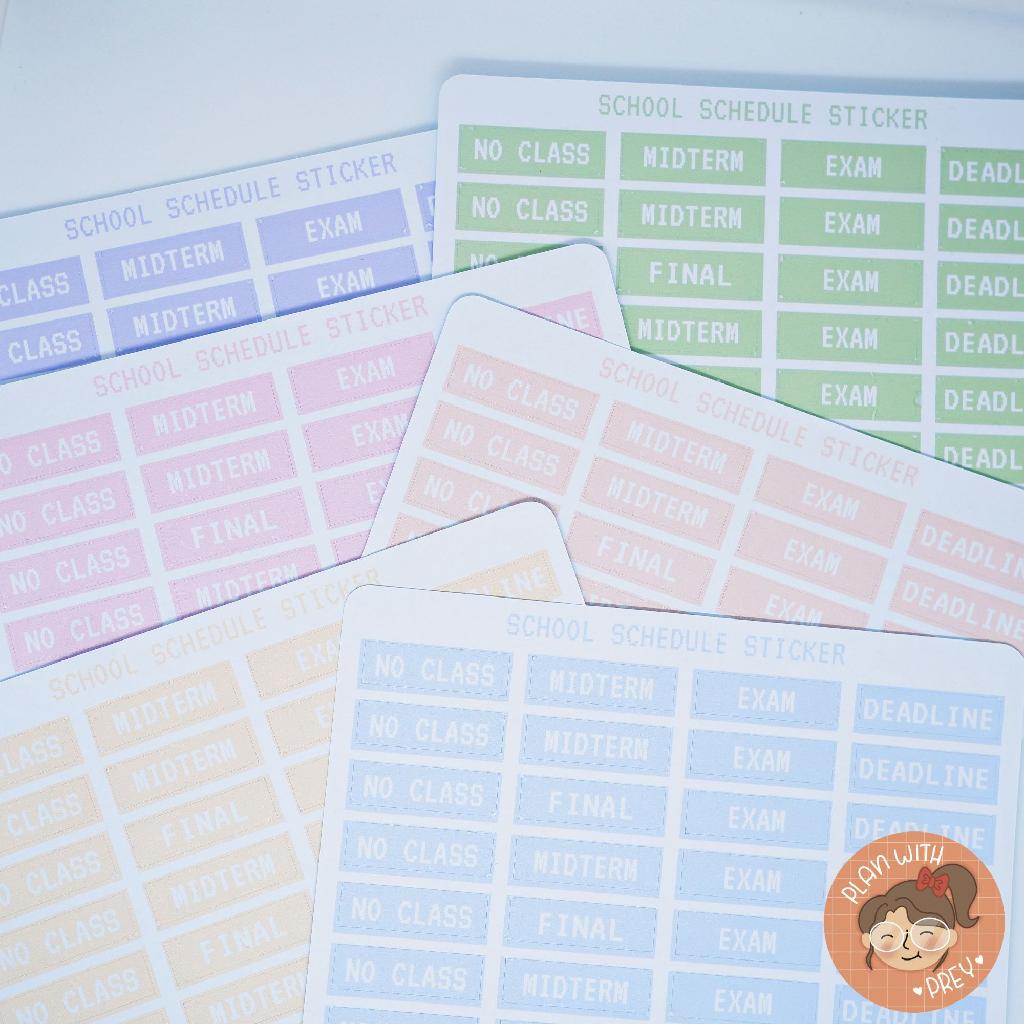 Sticker lịch trình cho học sinh, sinh viên | School Schedule Planner Sticker | Designed by Plan With Prey