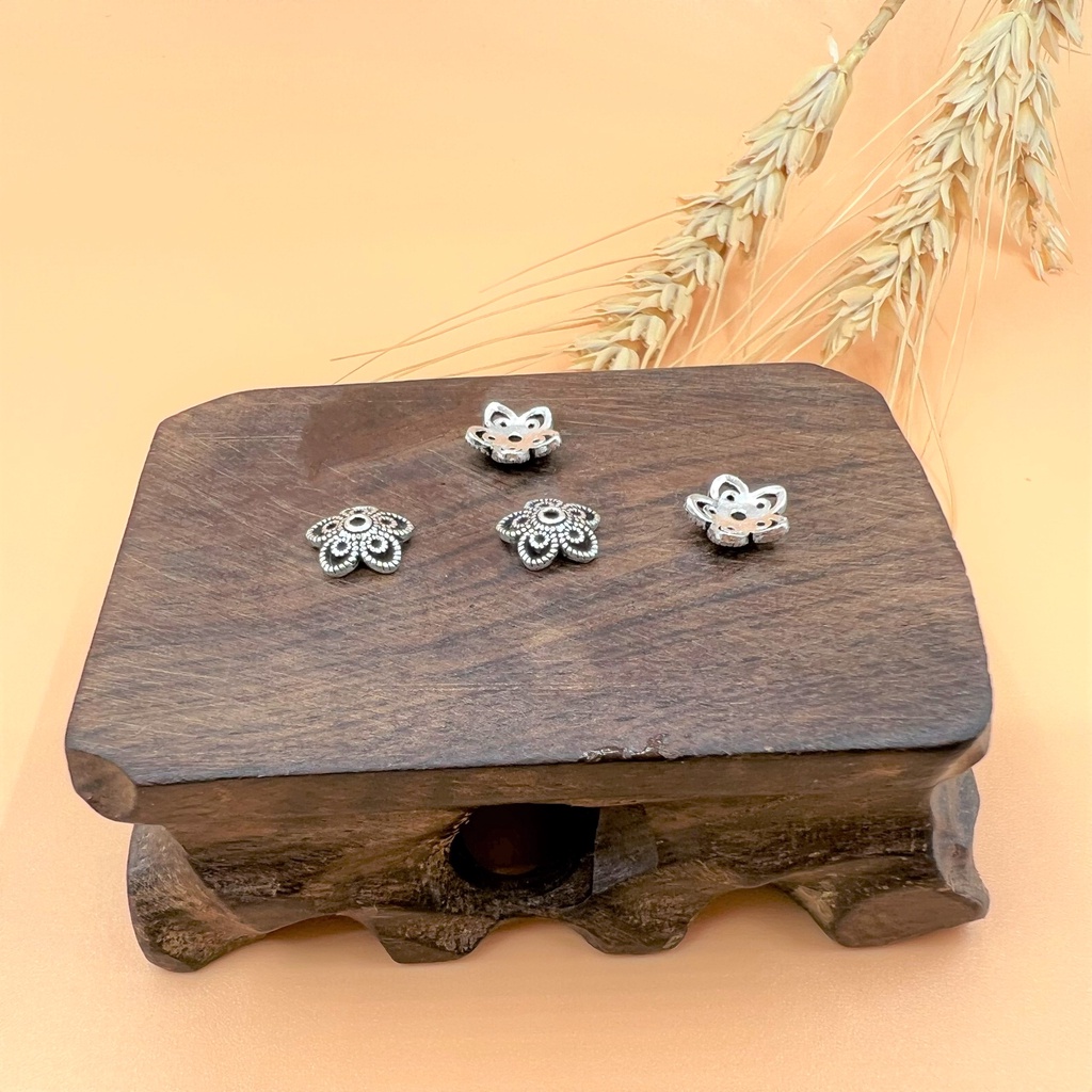 Charm ốp hạt bạc 925 hình hoa 5 cánh - Charm Bạc 925 - Mã CA071 CB770