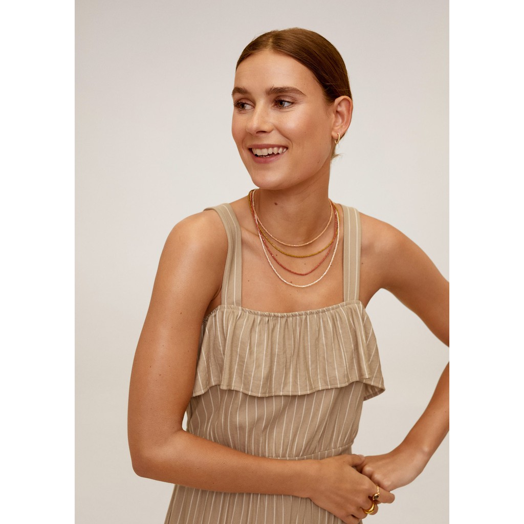 Jumpsuit áo liền quần hai dây màu be nâu MNG 67019404 SIZE XS
