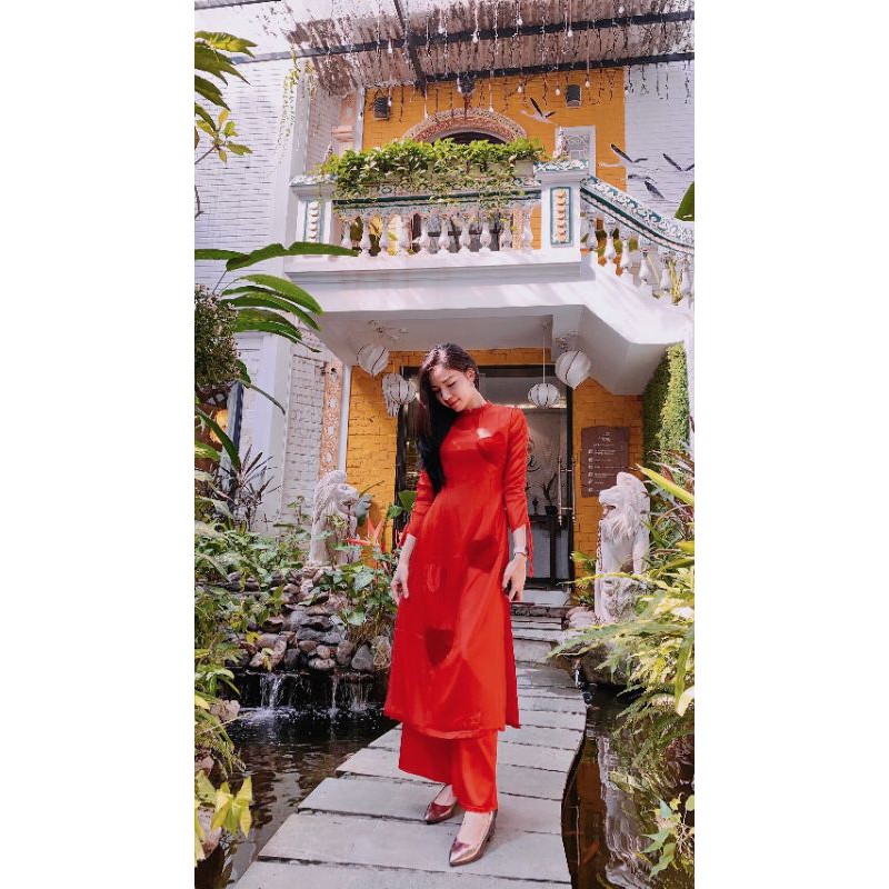 ÁO DÀI TƠ TIM TAY NHÚN ĐIỆU ĐÀ ⚡MIỄN SHIP 20K⚡GIÁ SÁT SỈ