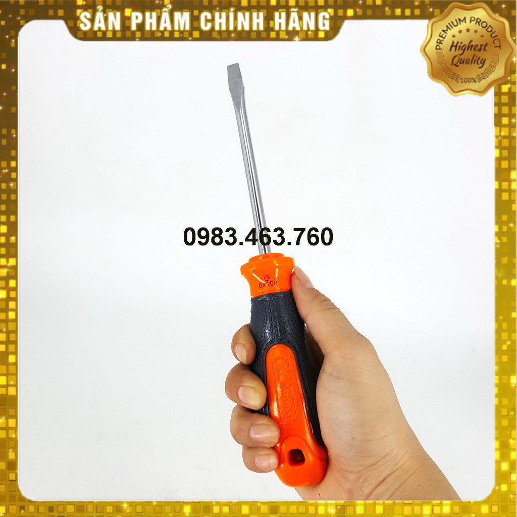 TUA VÍT KAPUSI 1  ĐẦU 6* 200MM  TAY CẦM ĐEN + CAM CAO CẤP