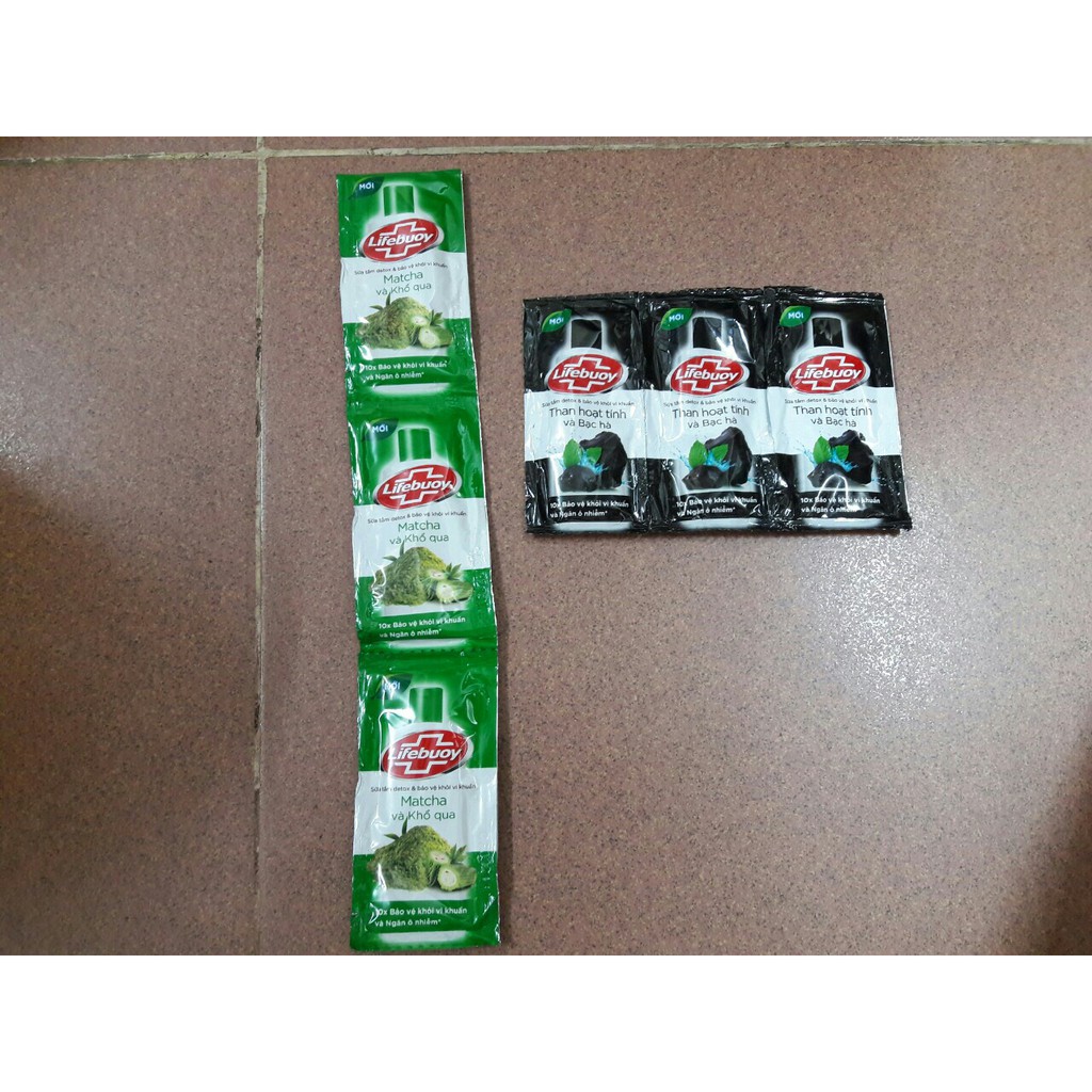 100 gói Sữa tắm Lifebuoy Matcha và khổ qua,than hoạt tính và bạc hà