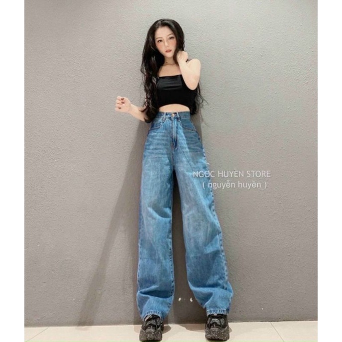 [ẢNH THẬT+VIDEO+SẴN] Quần baggy trơn form suông ống rộng lưng cao