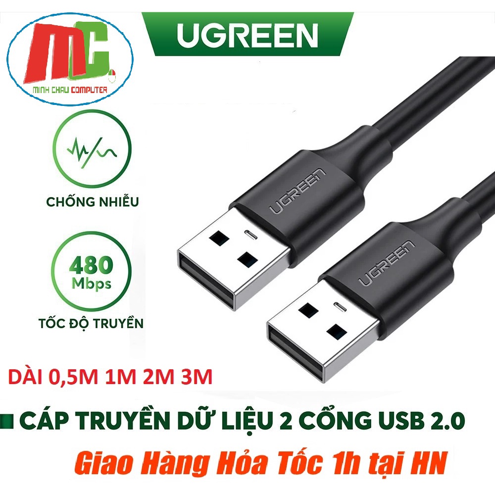 Cáp USB 2.0 đầu đực Cao Cấp Ugreen 10308 10309 10310 10311 30136 (0,5m - 3m) - Hàng Chính Hãng