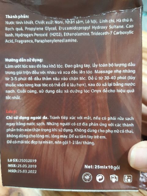 ✅ NHUỘM TÓC PHỦ BẠC THẢO DƯỢC ONYX 1 Gói / 25k (03/2022) | BigBuy360 - bigbuy360.vn