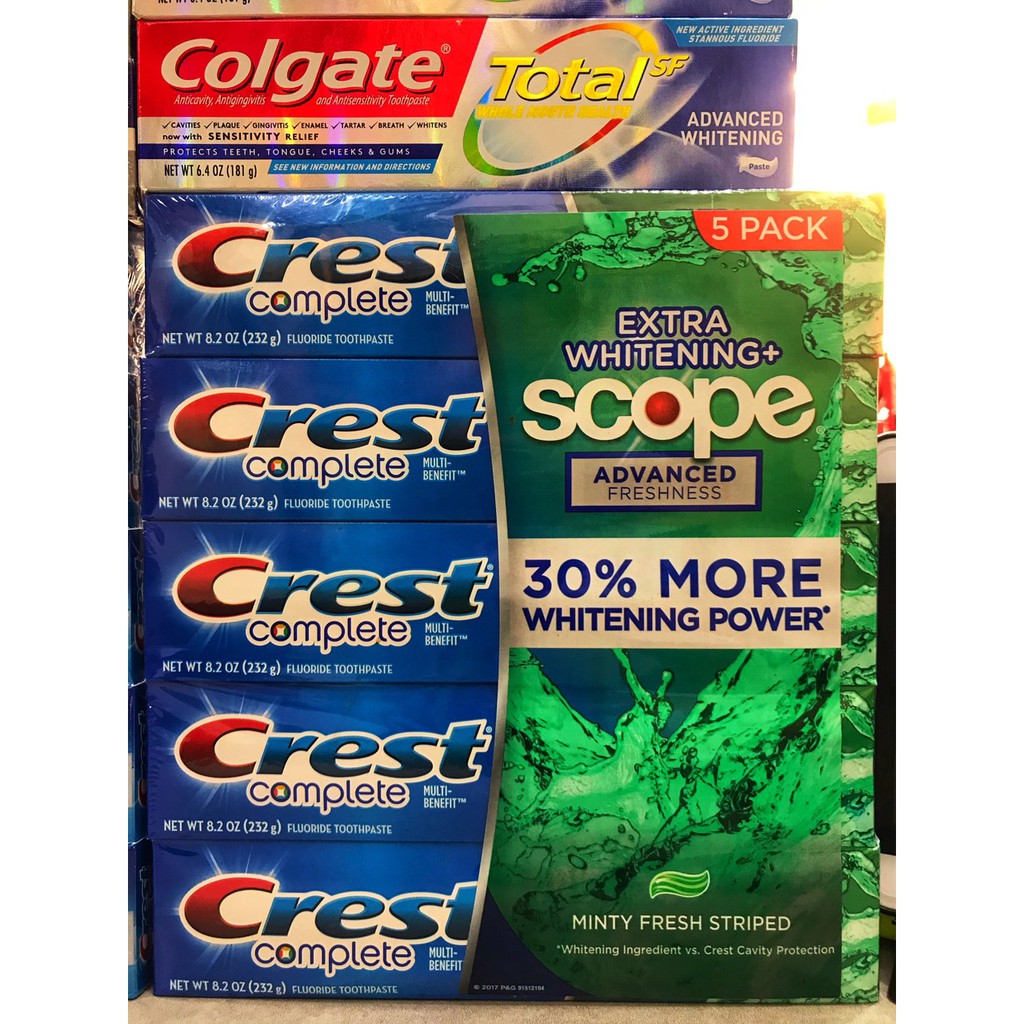 Kem Đánh Răng Crest Complete Extra Whitening+ Scope Advanced Freshness Mỹ 232g | BigBuy360 - bigbuy360.vn