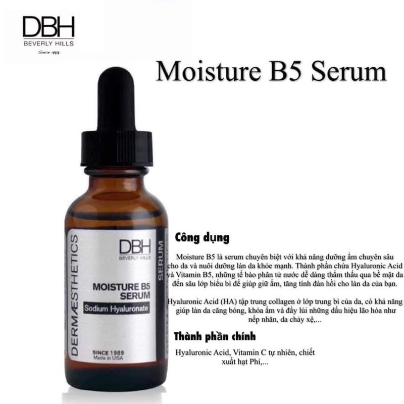 DBH Moisture B5 Serum Sodium Hyaluronate Tinh chất hỗ trợ phục hồi tái tạo da