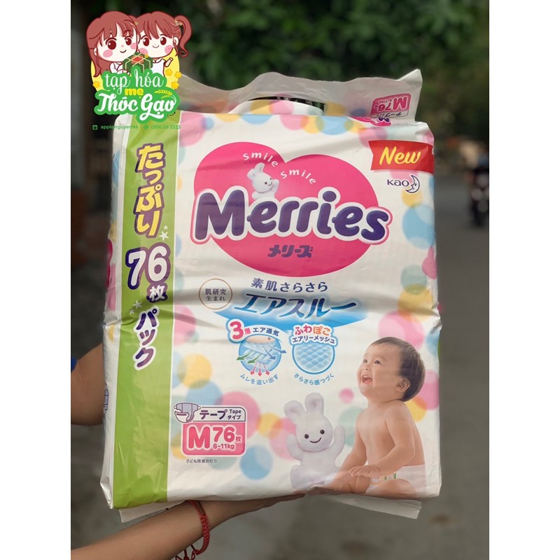 (Cộng miếng - Jumbo) Bỉm Merries nội địa Nhật bản đủ size Nb96 S88 M68 M64 L50 XL44 XXL28 applenguyen94