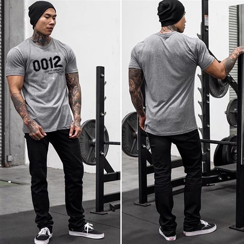 Áo thun LIVE FIT vải cotton thấm hút mồ hôi thích hợp chạy bộ / chơi thể thao cho nam